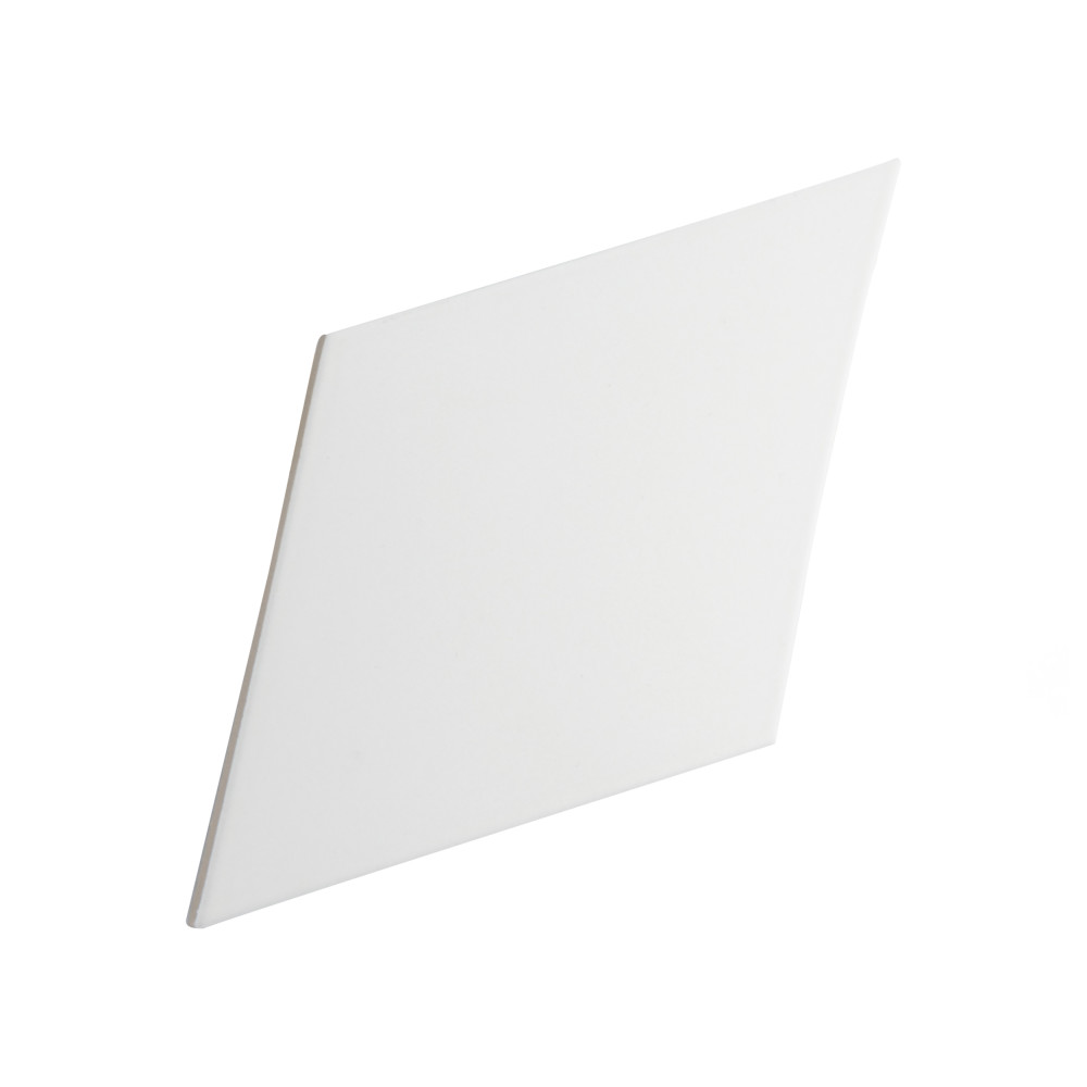 Rhombus Smooth White 5-1/2 in. x 9-1/2 in. Porcelain Floor and Wall Tile