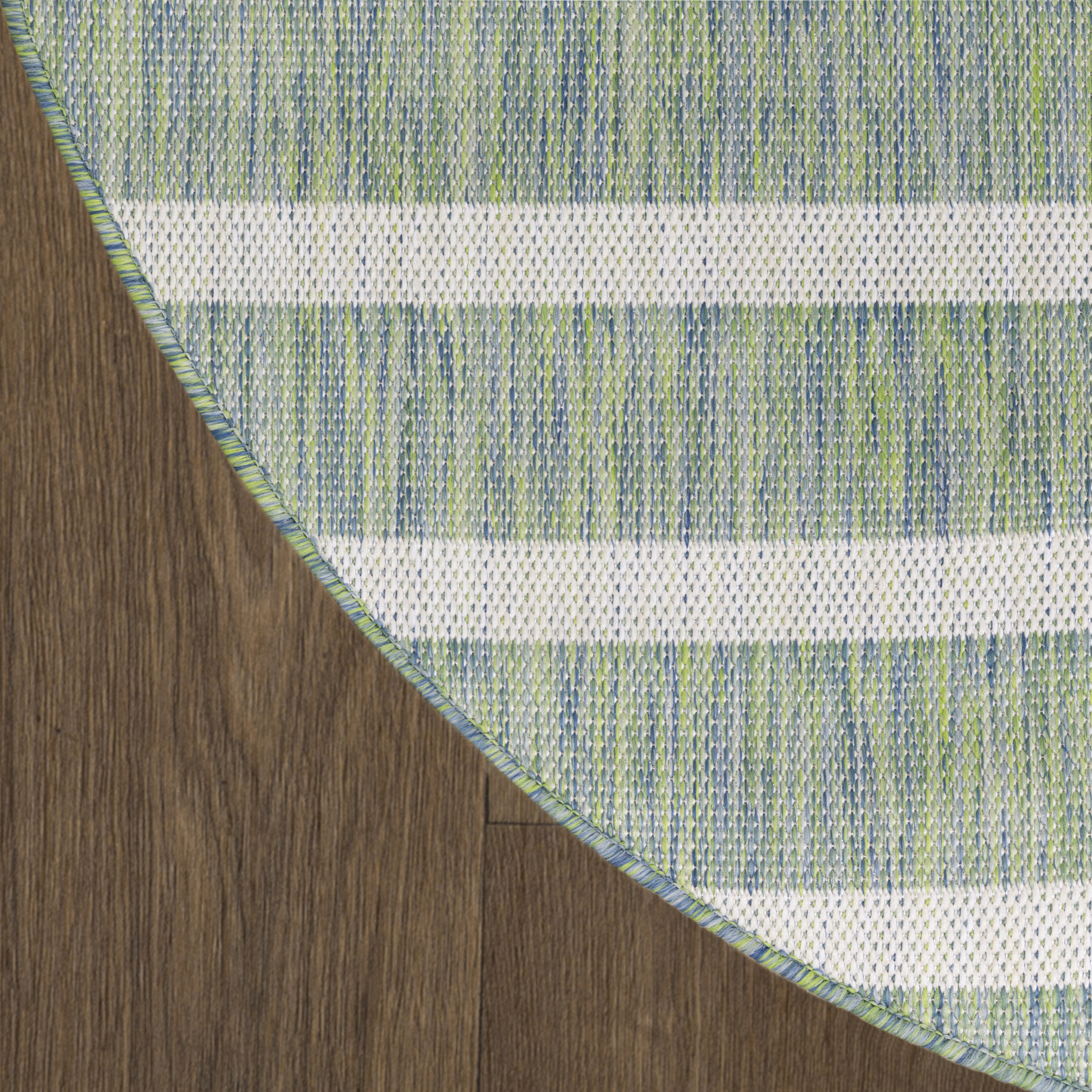 Nourison Positano 8' x Round Blue Green Ivory Modern Rug