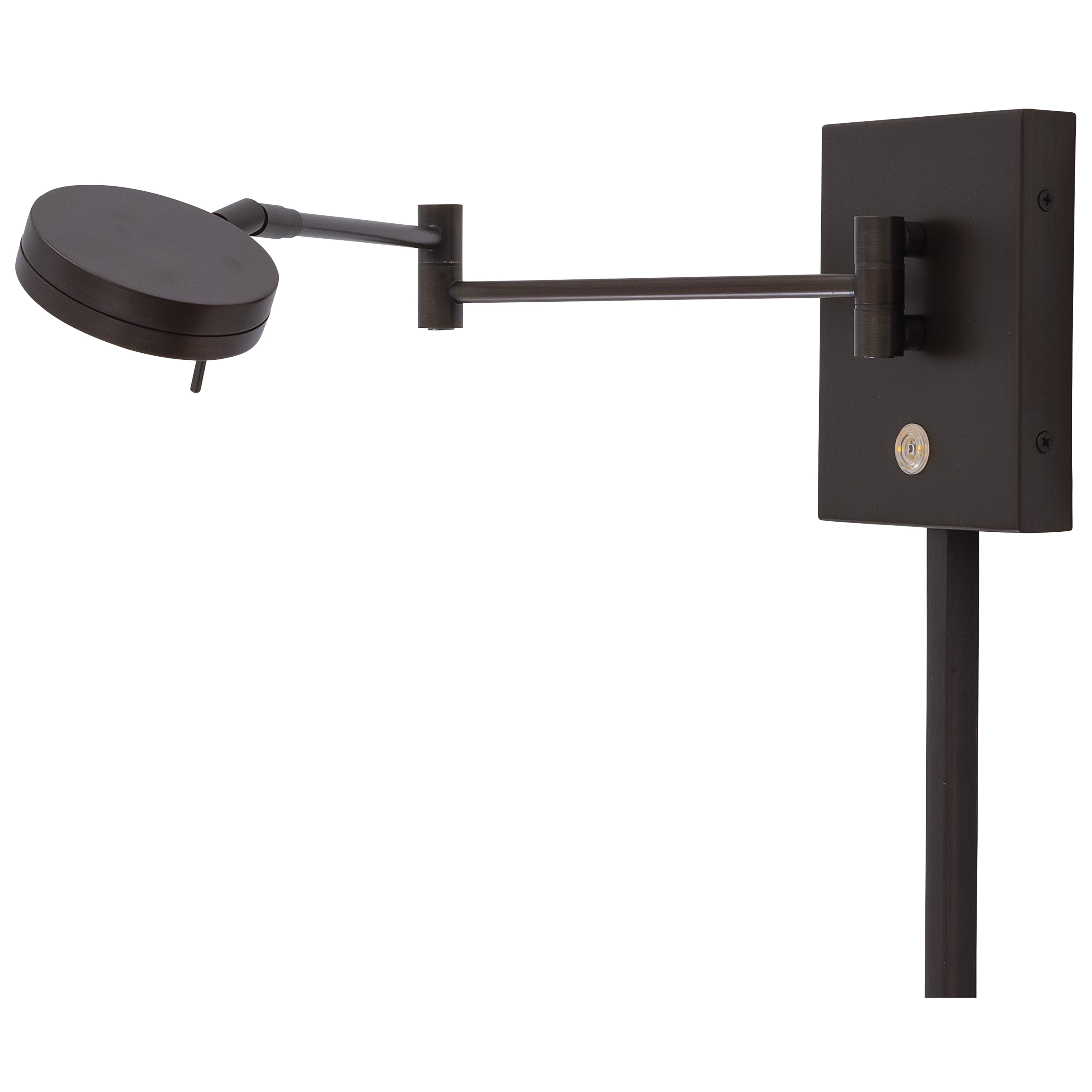 This swing arm wall lamp combines timeless pharmacy styling with energy-efficient LED technology. The copper bronze patina finish adds warmth while the adjustable arm provides flexible task lighting for reading and work areas. - alternate view