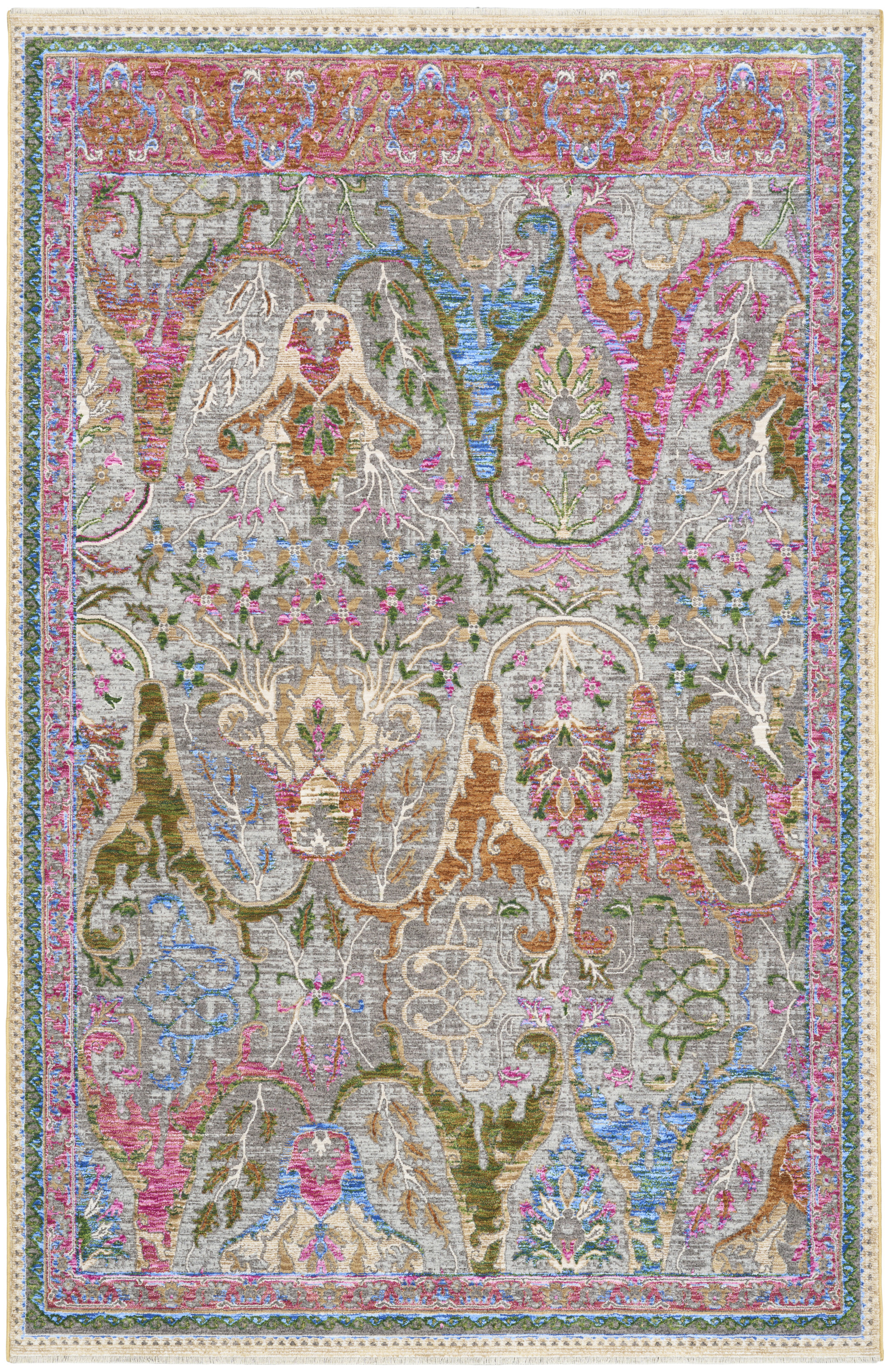 Nourison Vintage Harmony 5'3" x 7'6" Pink Multicolor Bohemian Indoor Rug