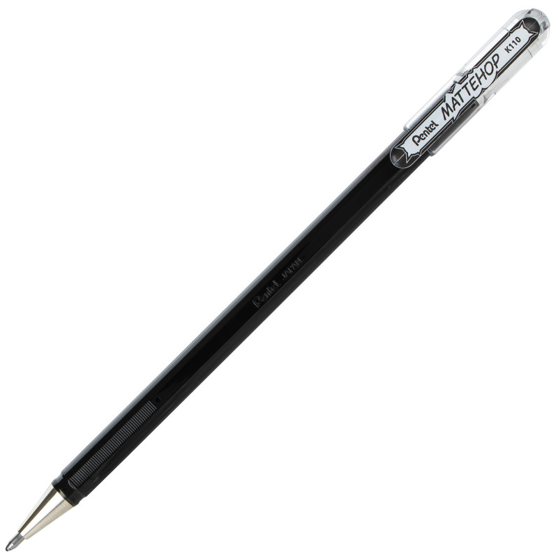 Hybrid MATTEHOP Gel Roller, 1.0mm, Matte Black Ink, Pack of 12