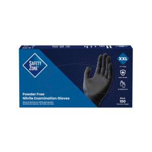 HOSGLN145FXX, Hospeco, Safety Zone, Medical Grade Gloves, Nitrile, 5.0 mil, Powder Free, XXL, Black