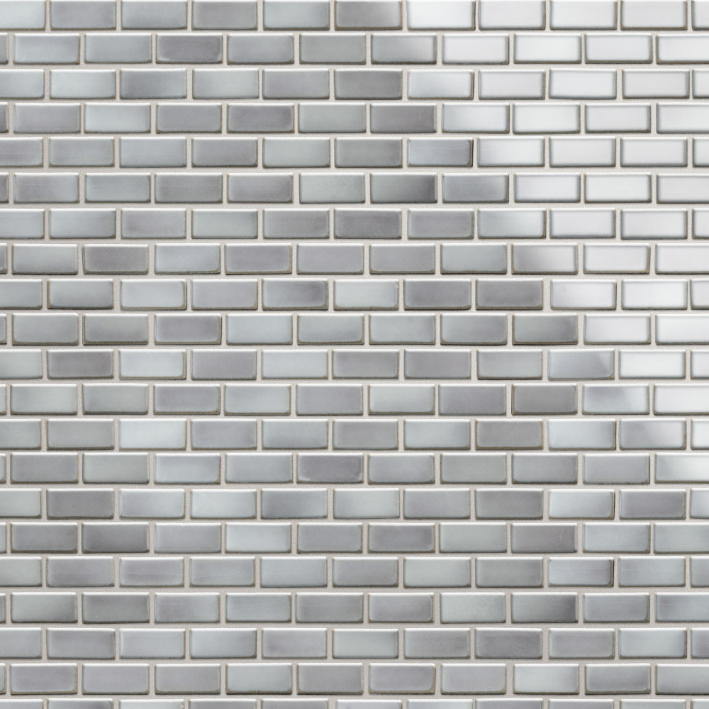 Hudson Subway Grey Eye 11-3/4 in. x 12 in. Porcelain Mosaic Tile