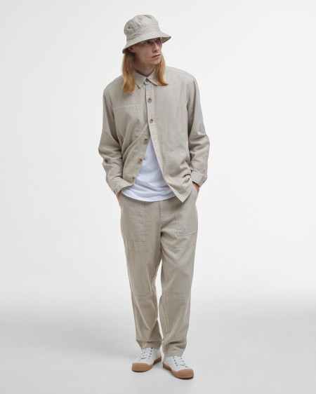 Natural Linen-Blend Overshirt
