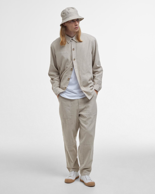 Natural Linen-Blend Overshirt Mist
