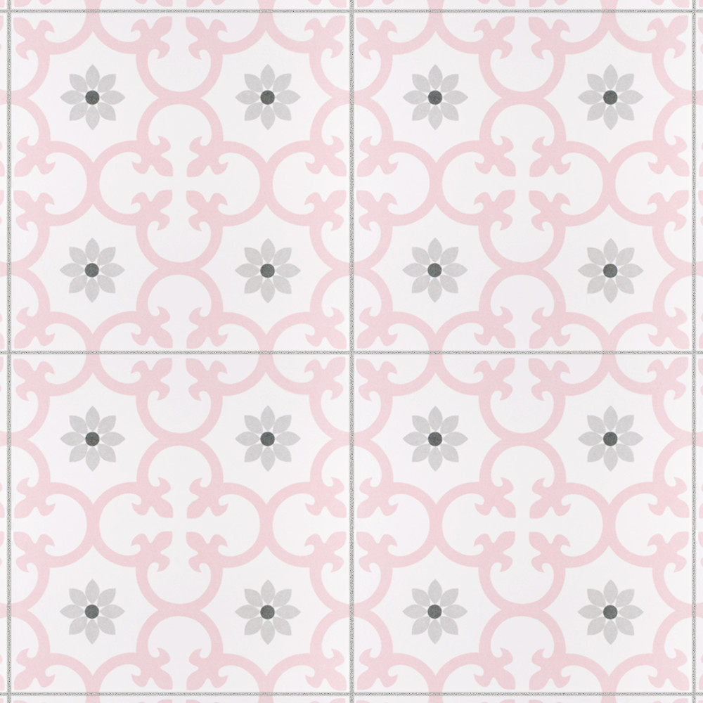 Daria Rose 9.75x9.75 Square Porcelain Floor and Wall Digital Pattern