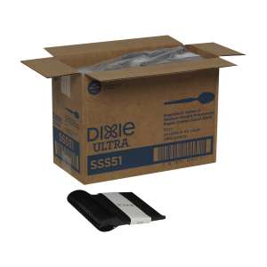 Dixie, Ultra® Smartstock® Series-O Medium-weight Polystyrene Plastic Combo Spoon Refill, Black