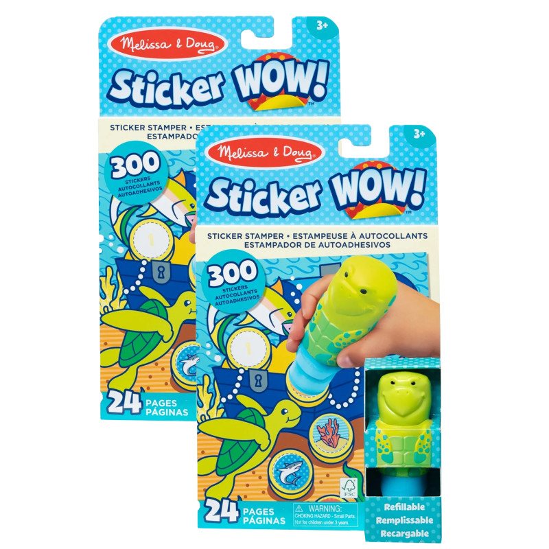 Sticker WOW! Activity Pad Set , Turtle, 300 Stickers Per Set, 2 Sets