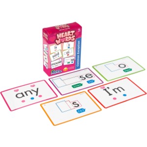 Rainbow Phonics Heart Word Cards, Common Exception Words
