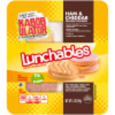 Lunchables Ham & Cheddar Cheese Cracker Stackers Vanilla Creme Cookies, 3.5 oz Tray