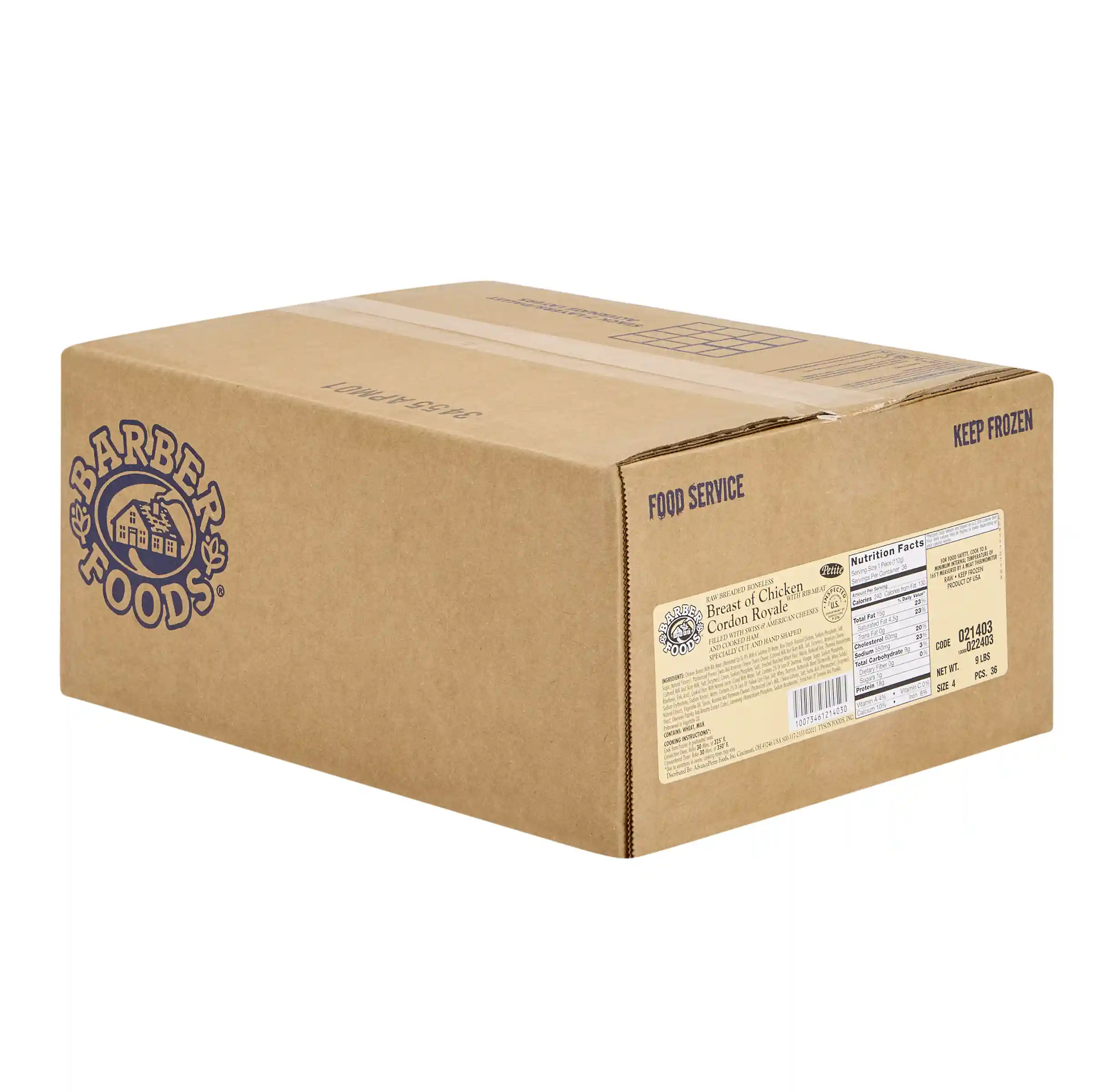 Barber Foods® Uncooked Breaded Cordon Royale Boneless Stuffed Chicken Breasts 4 oz._image_5