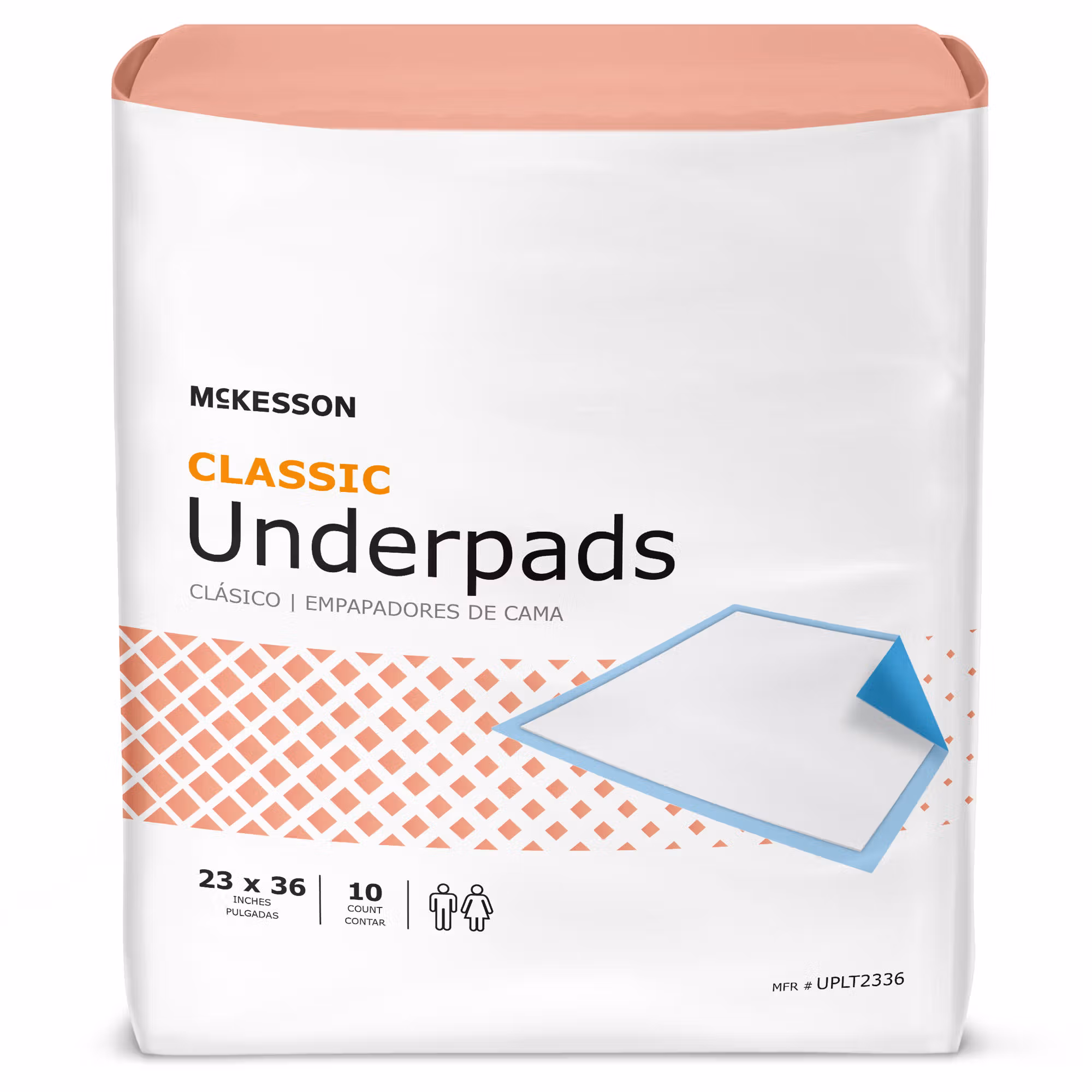 McKesson Classic Plus Light Absorbency Underpads, 23 x 36 Inch