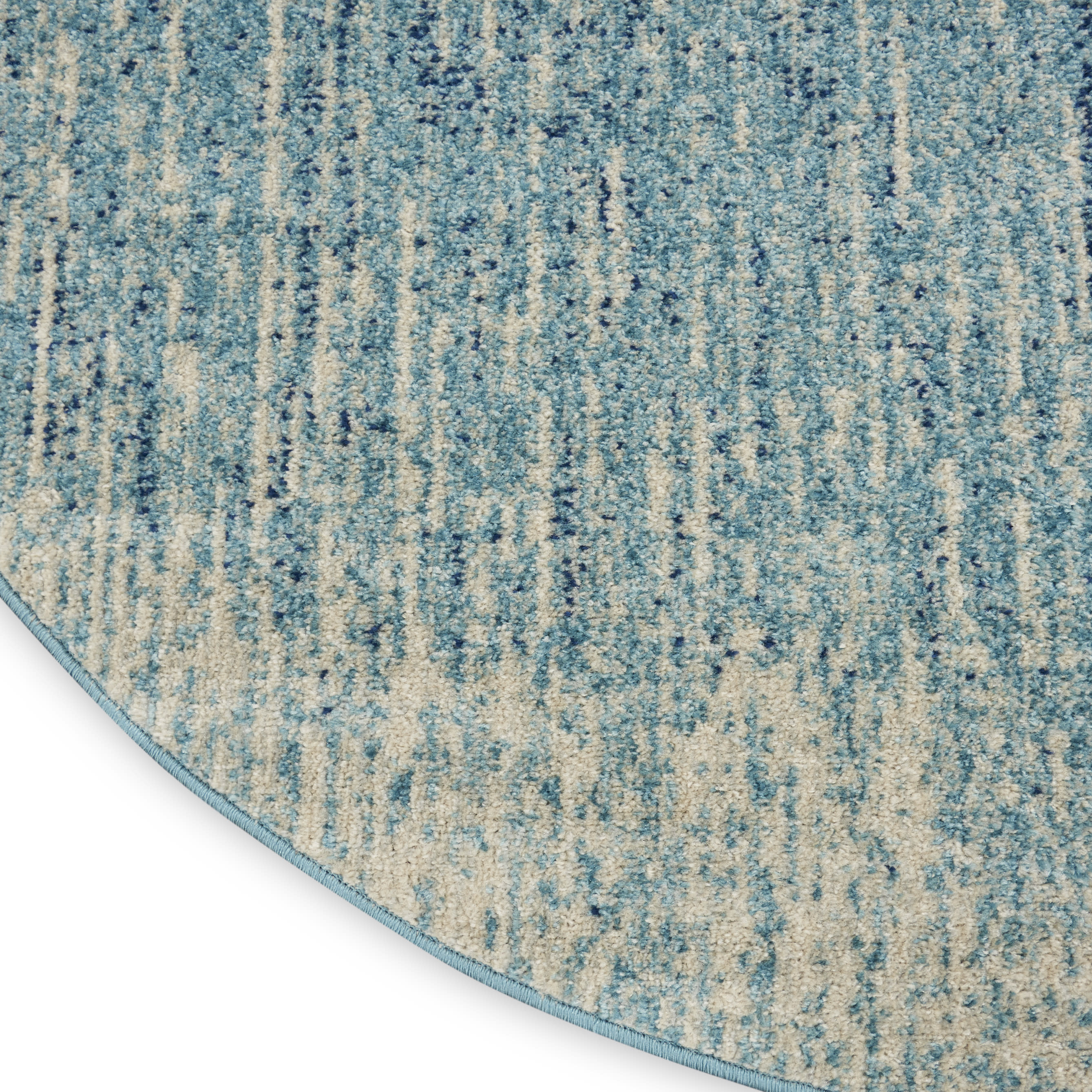 Nourison Passion 5' x Round Navy/Light Blue Modern Indoor Rug