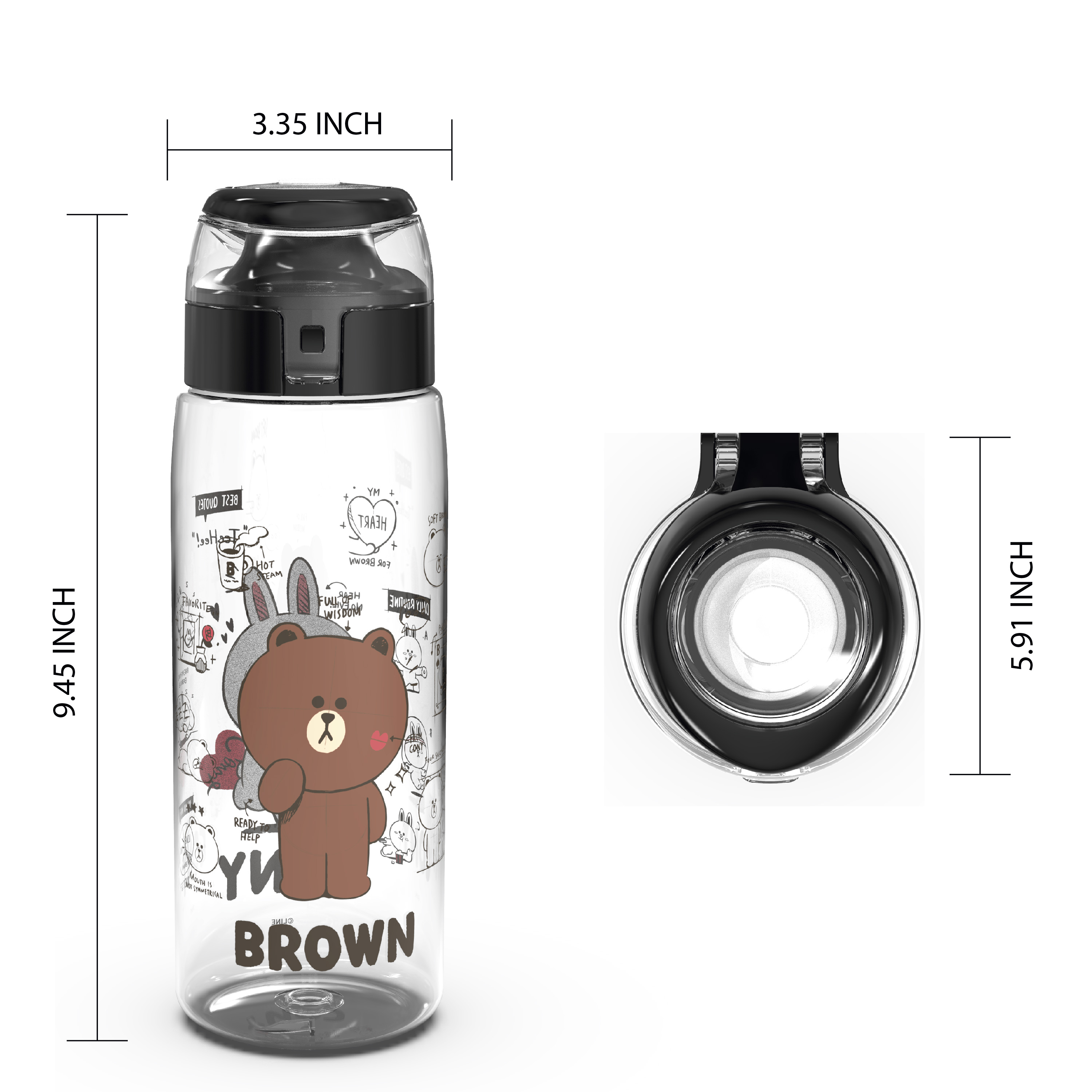 Line Friends 25 ounce Water Bottle, Teddy Bear slideshow image 8 Line Friends 25 ounce Water Bottle, Teddy Bear slideshow image 8