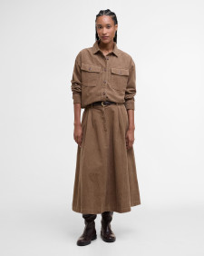 Yasmin Relaxed Cord Shirt Military Brown