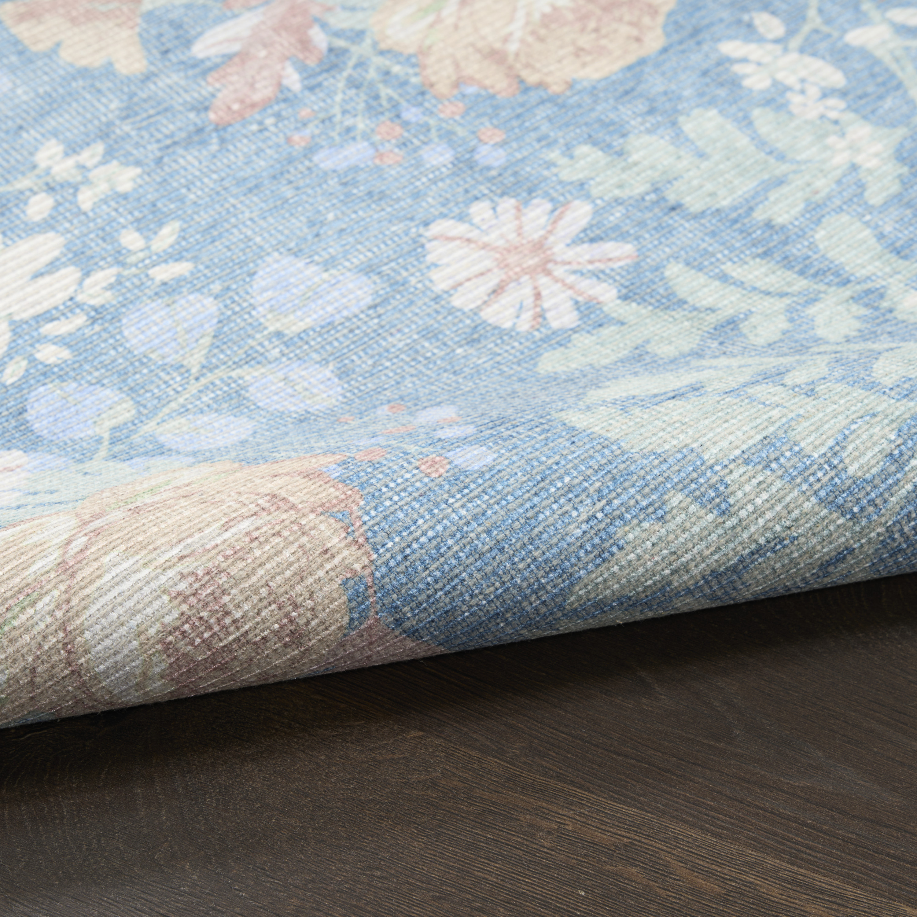 Nourison Botanical Washables 7'6" x 9'10" Blue Multicolor Farmhouse Indoor Rug