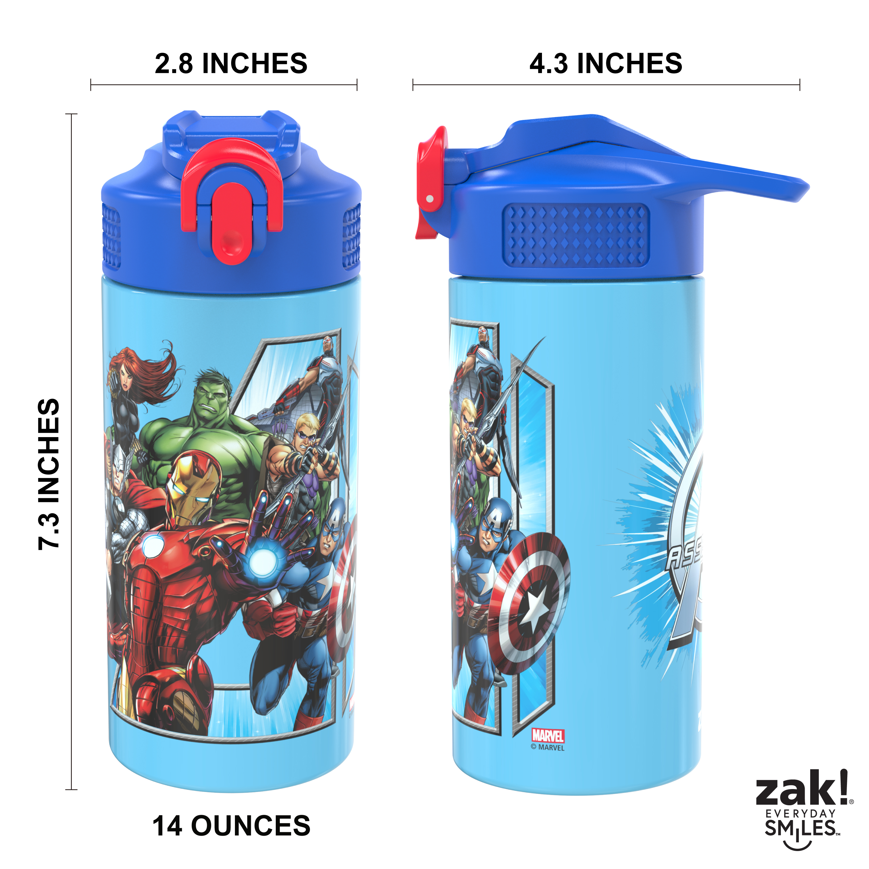 Marvel Comics 14 ounce Stainless Steel Vacuum Insulated Water Bottle, The Avengers slideshow image 7