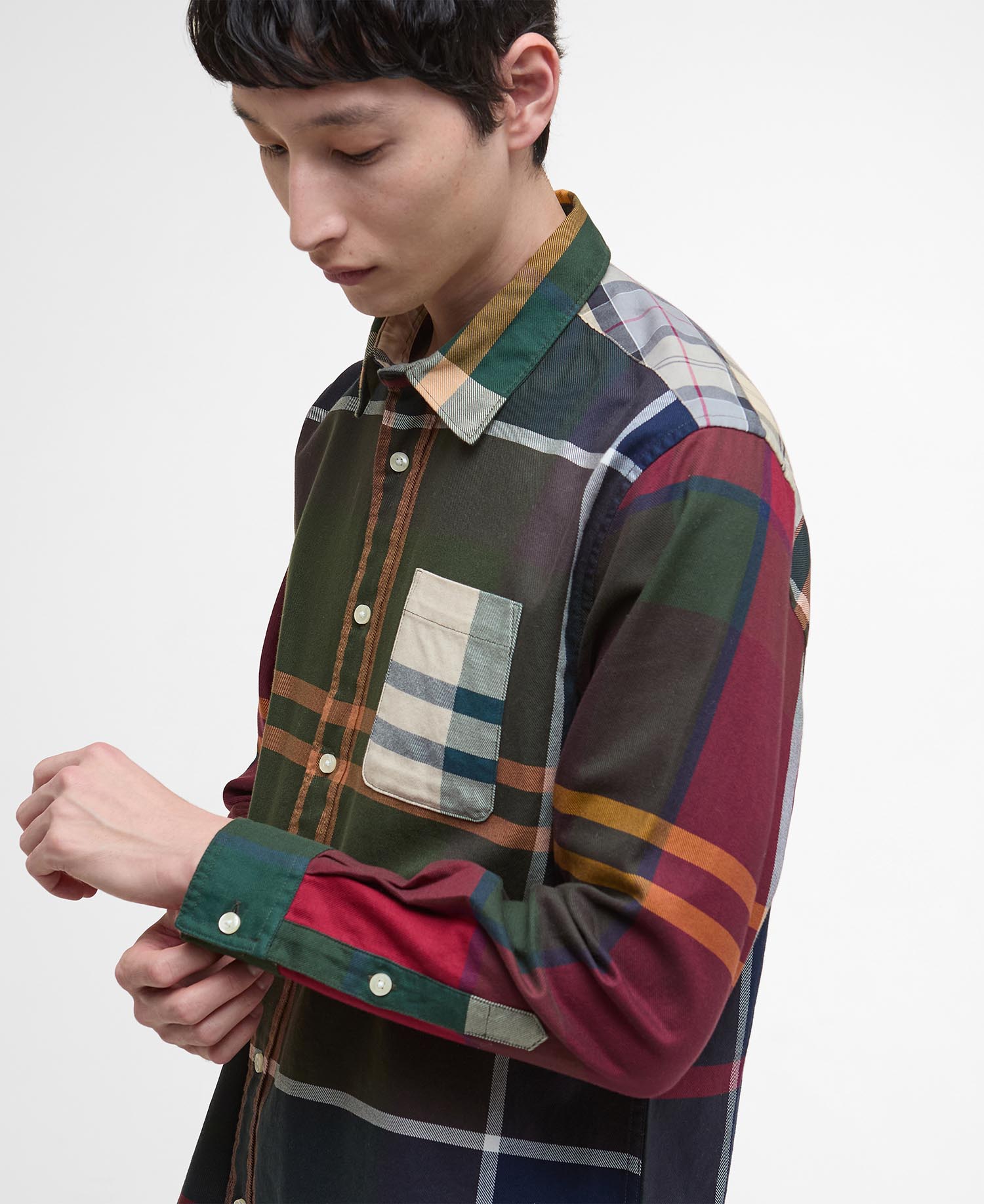 Camicia oversize Patchwork in tartan image number 3