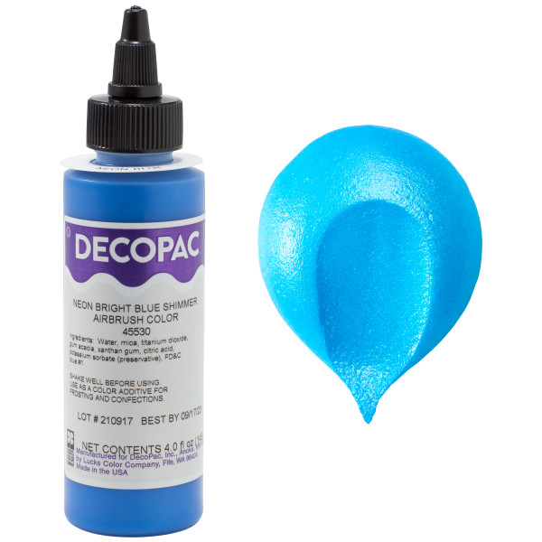 Lucks Airbrush Color Neon Blue Shimmer | DecoPac