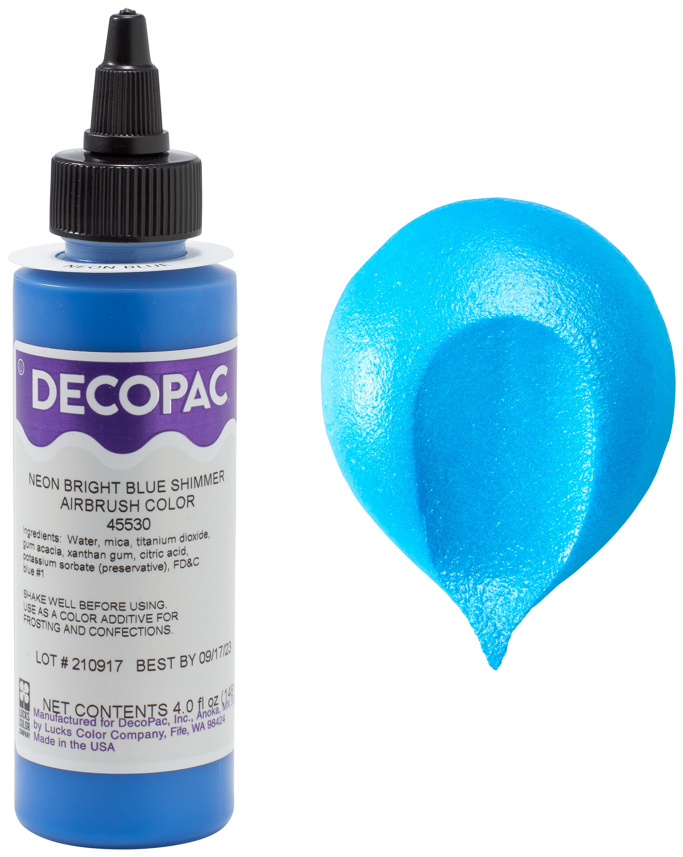 Lucks Airbrush Color Neon Blue Shimmer | DecoPac