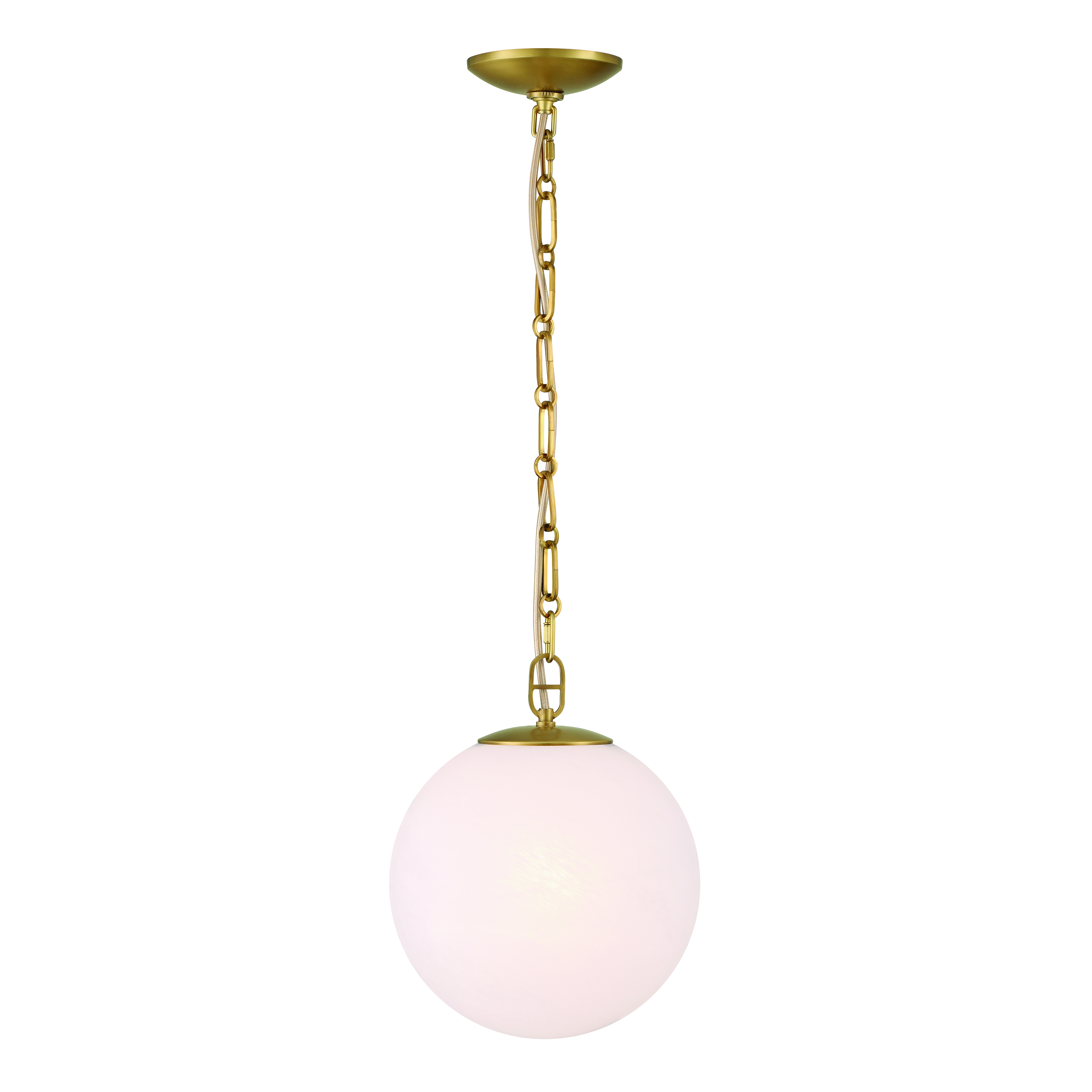 The Marbelle pendant combines classic brass warmth with etched alabaster glass for a refined, versatile look. Its compact 10" size makes it perfect for smaller spaces or multiples over islands. - alternate view