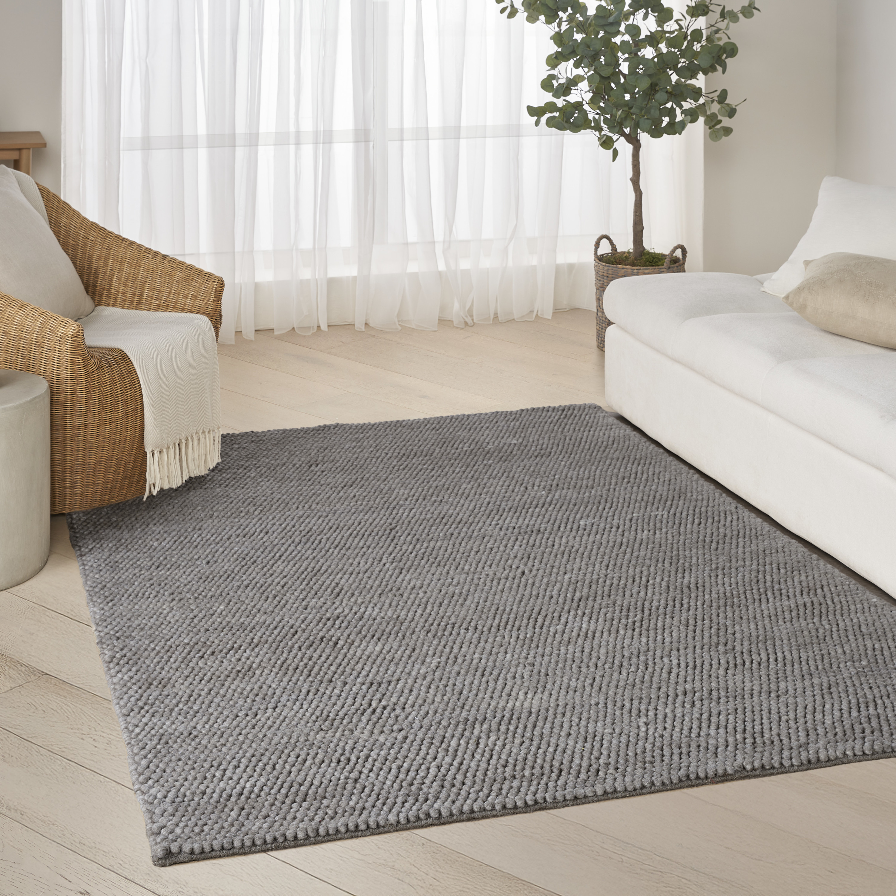 DKNY Pure Knots 4' x 6' Grey Modern Indoor Rug