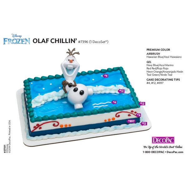 Frozen Olaf Chillin' DecoSet® Cake Decorating Instruction Card