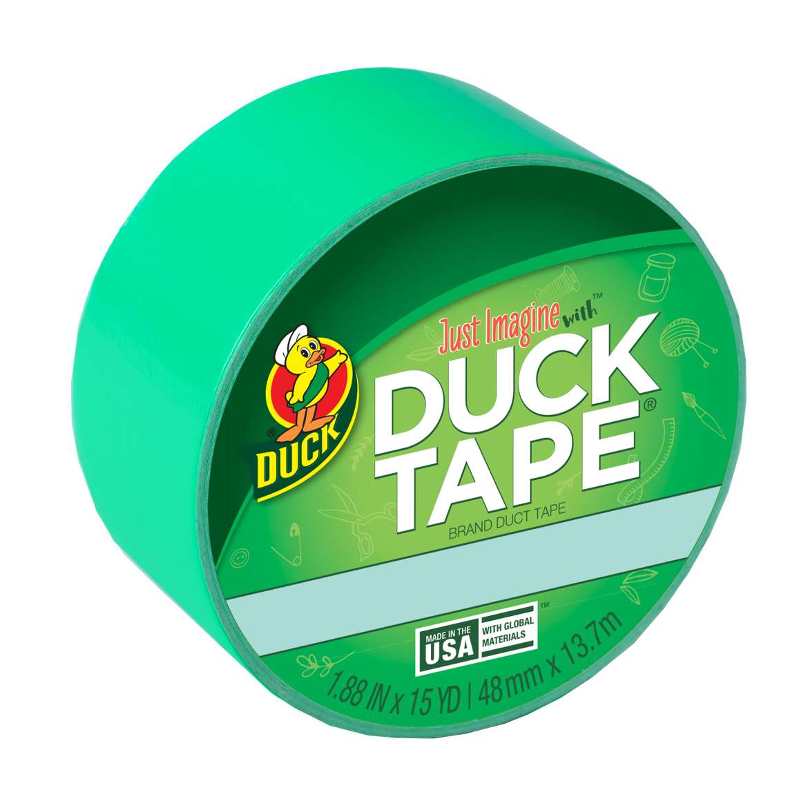 Color Duck Tape® Brand Duct Tape - Fluorescent Mint, 1.88 in. x 15 yd.