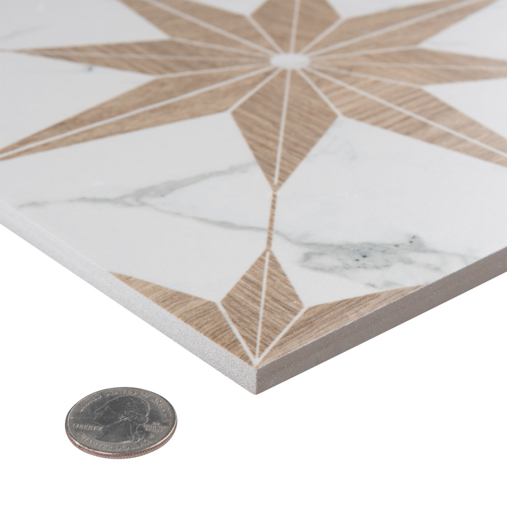 Llama Stella Loire Noce 9-3/4 in. x 9-3/4 in. Porcelain Floor and Wall Tile