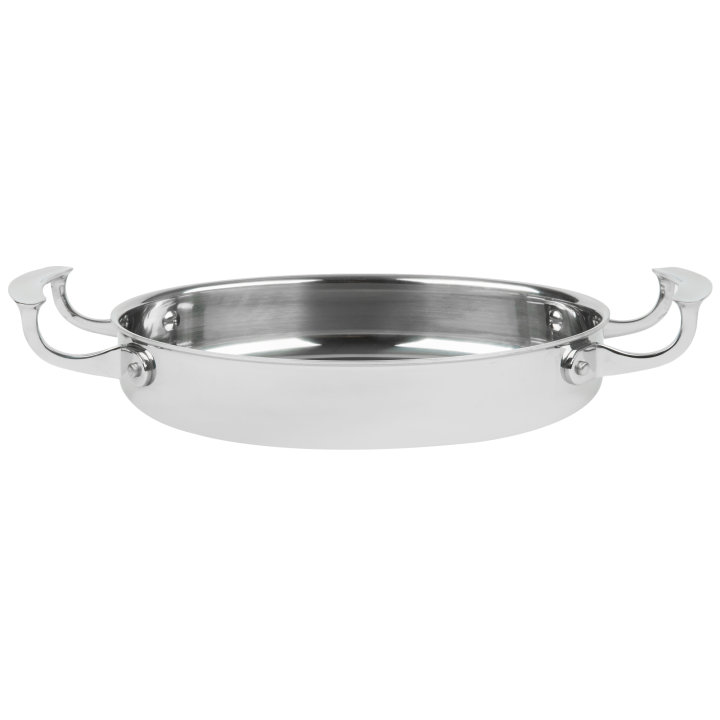 10-inch Miramar® display cookware oval 18-8 grade stainless steel au gratin pan in mirror finish
