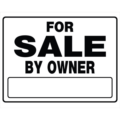 For Sale by Owner Black and White Sign, 20