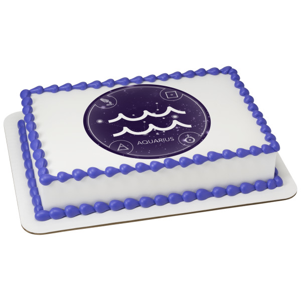 Zodiac Aquarius PhotoCake® Edible Image®