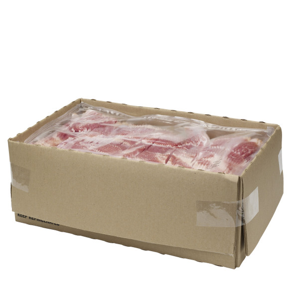 BLACK LABEL(r) Bacon, Bulk, 13/17 style, 3/10 lb . C1RM - Front Right Open Case (Hi Res)