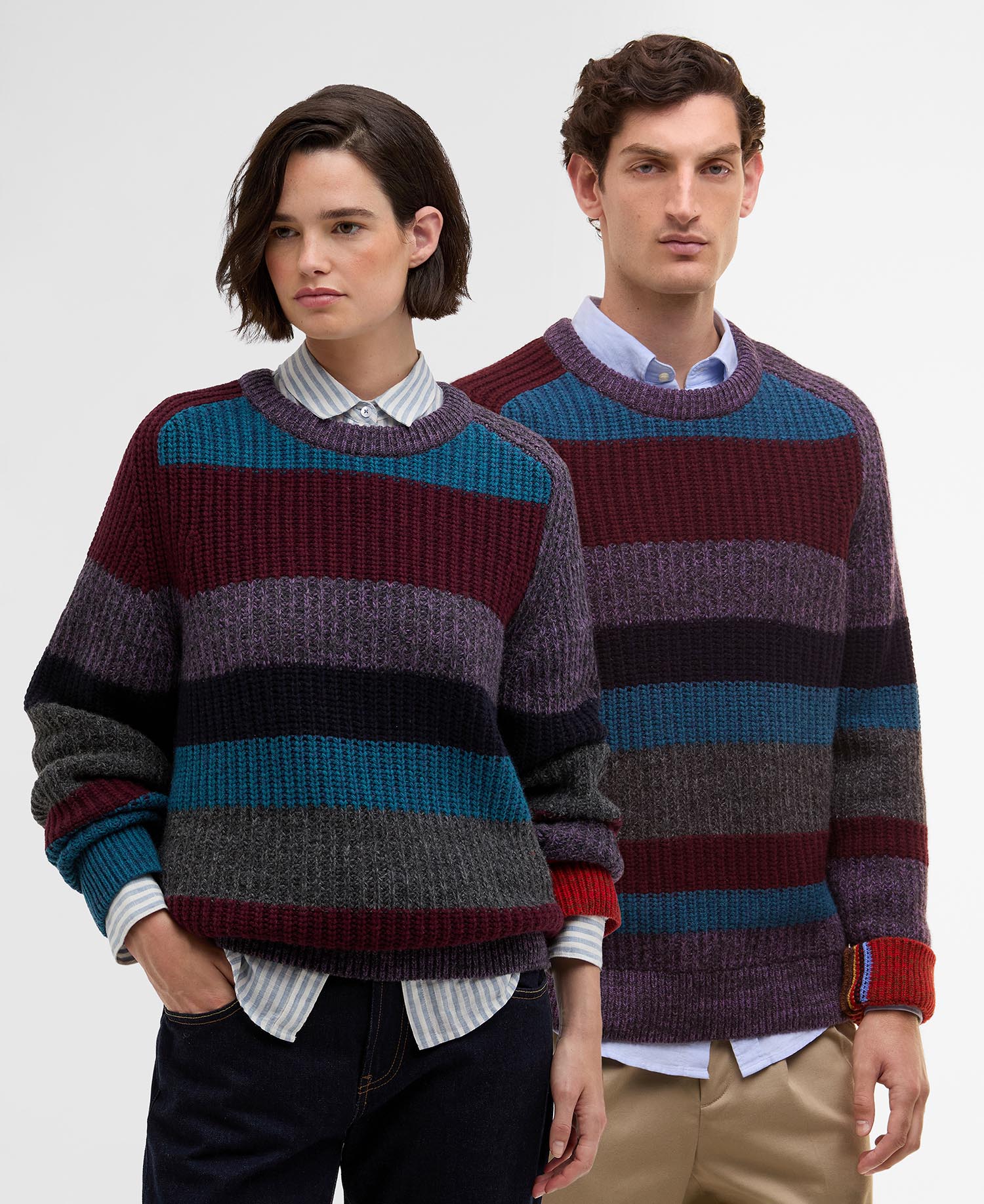 Paul Smith loves Barbour Multi Striped Crew Neck Jumper image number 0