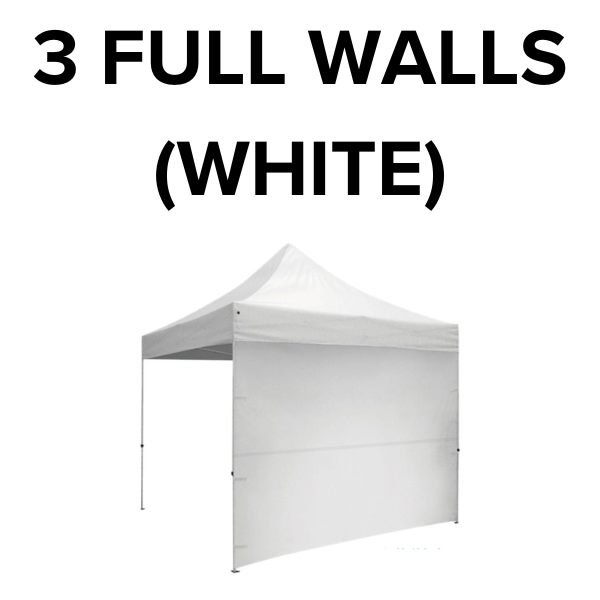 (3) Non-Printed White Tent Walls
