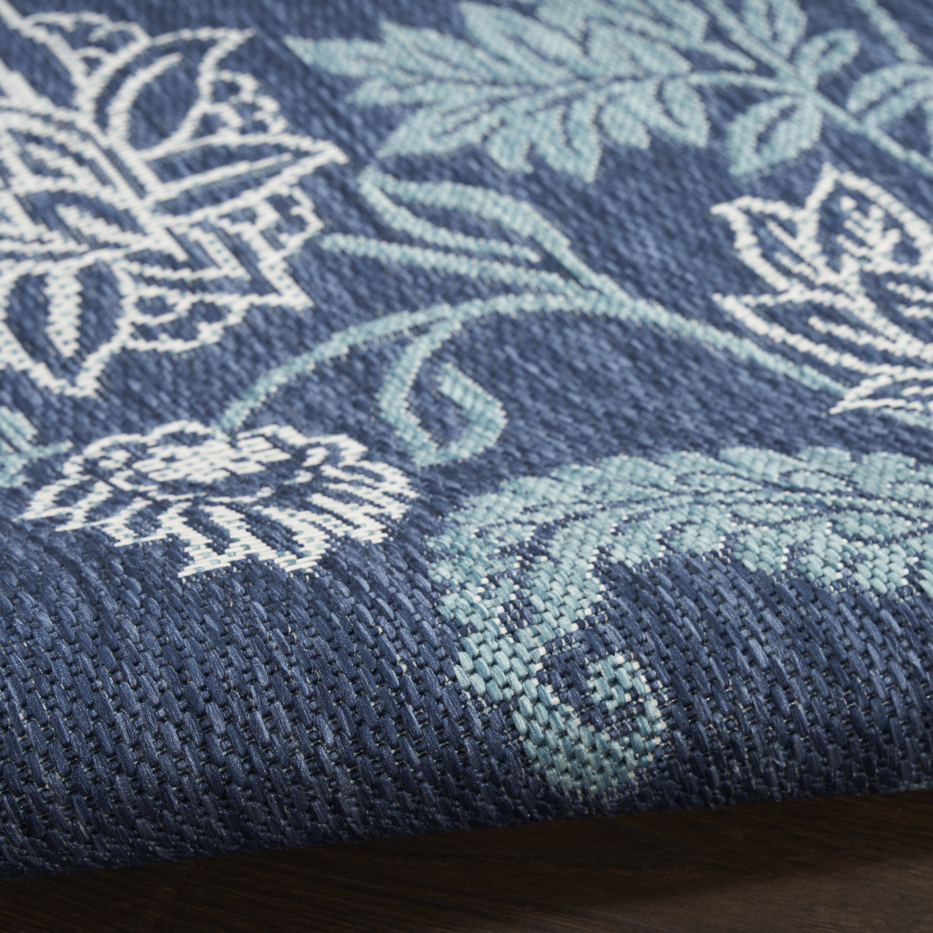 Nourison Garden Oasis 9' x 12' Navy Tropical Rug