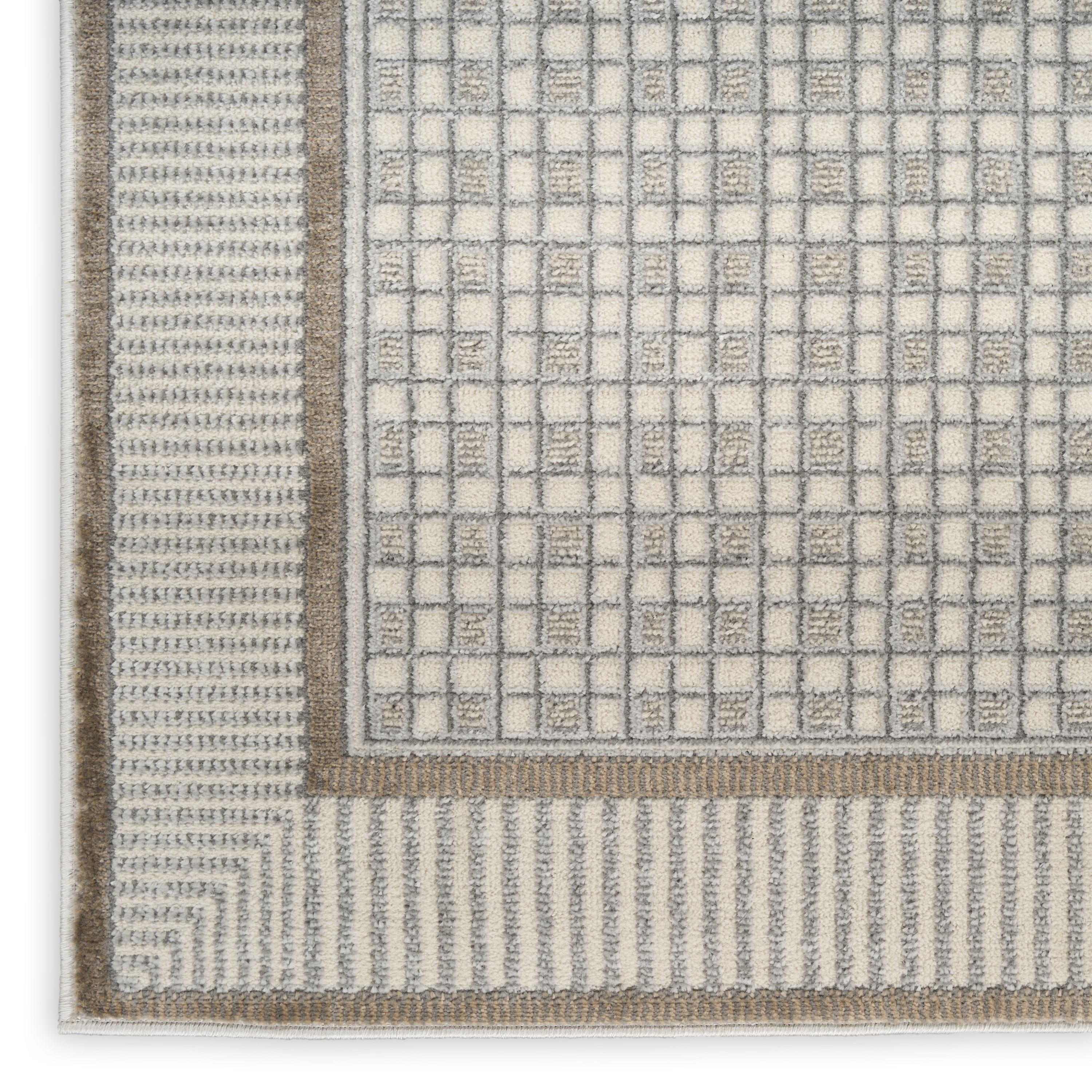 Nourison Nordic 2' x 3' Ivory Grey Modern Indoor Rug