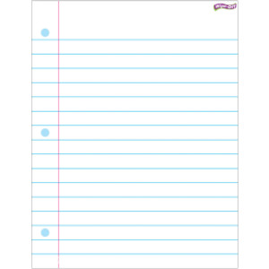 Notebook Paper Wipe-Off&reg; Chart, 17" x 22"