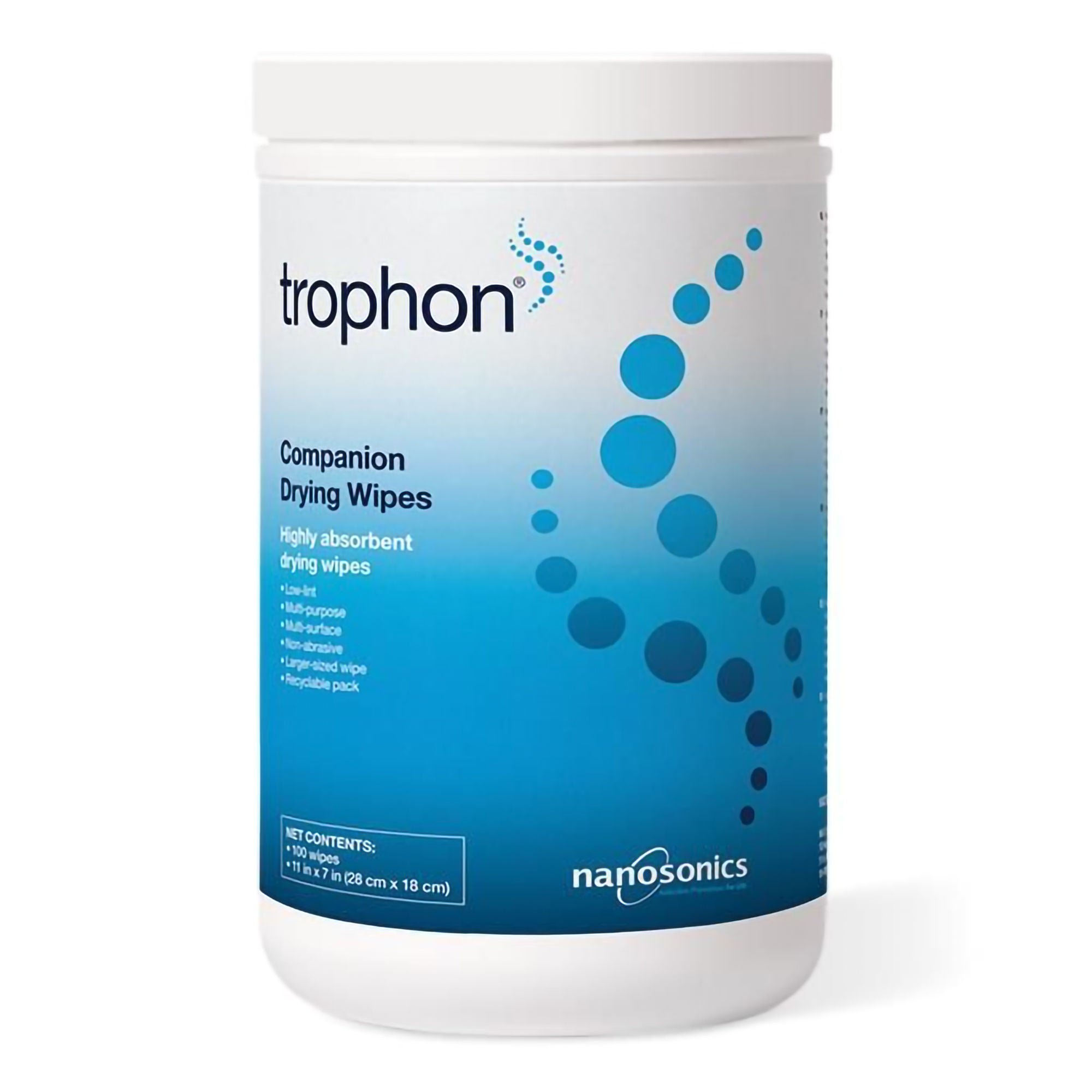 Drying Wipe trophon® Companion 100 Count For trophon®2 Ultrasound Probe