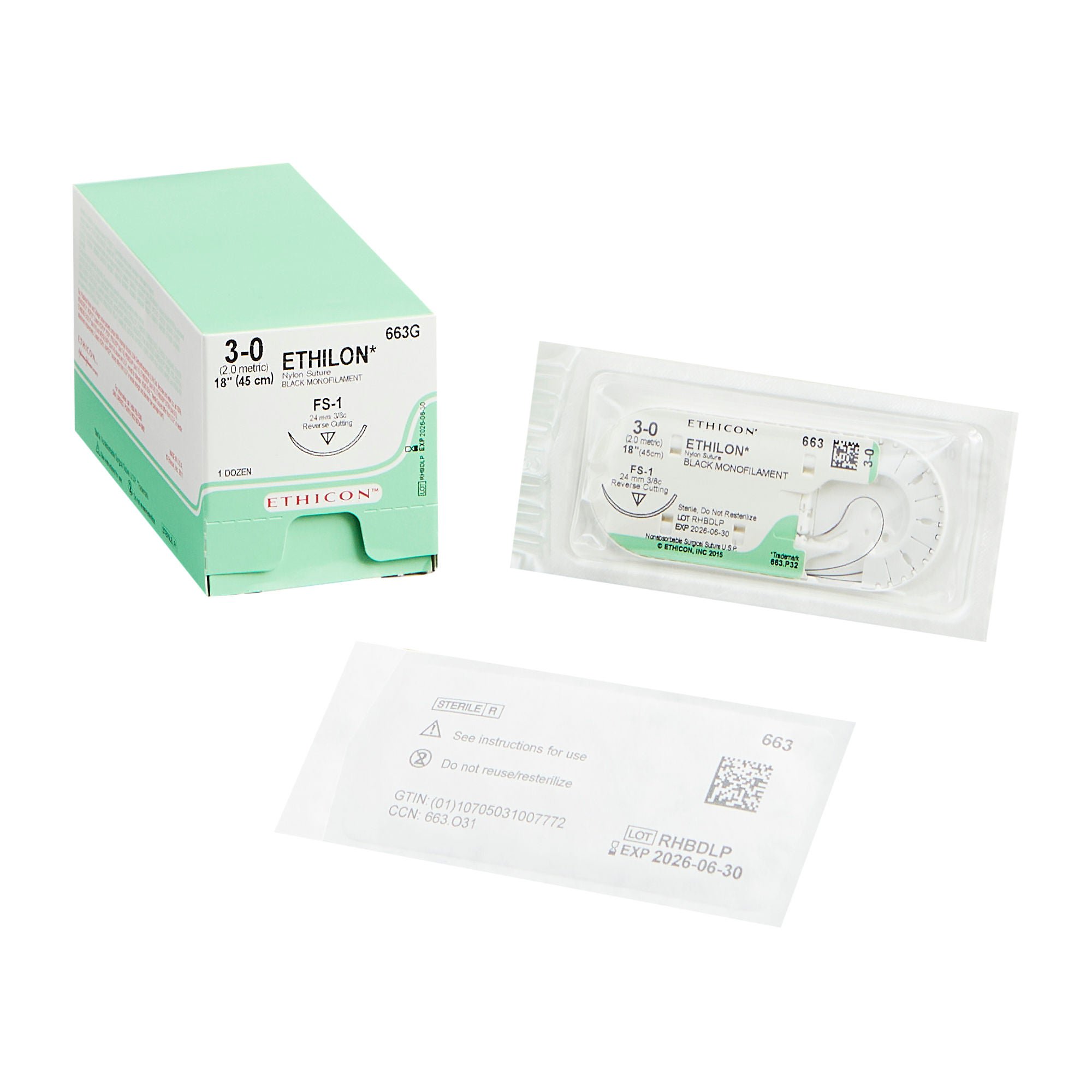Ethilon™ Suture with Reverse Cutting Needle