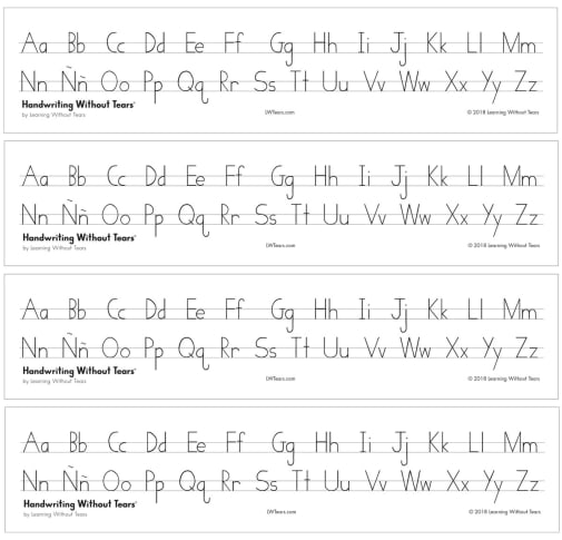 Handwriting Without Tears Spanish Print Alphabet Desk Strips