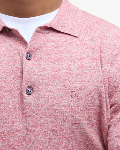 Buston Knitted Polo Shirt Red Spice