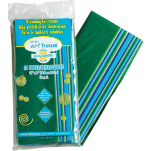 Deluxe Bleeding Art Tissue, 10 Color Cool Assortment, 20" x 30", 20 Sheets