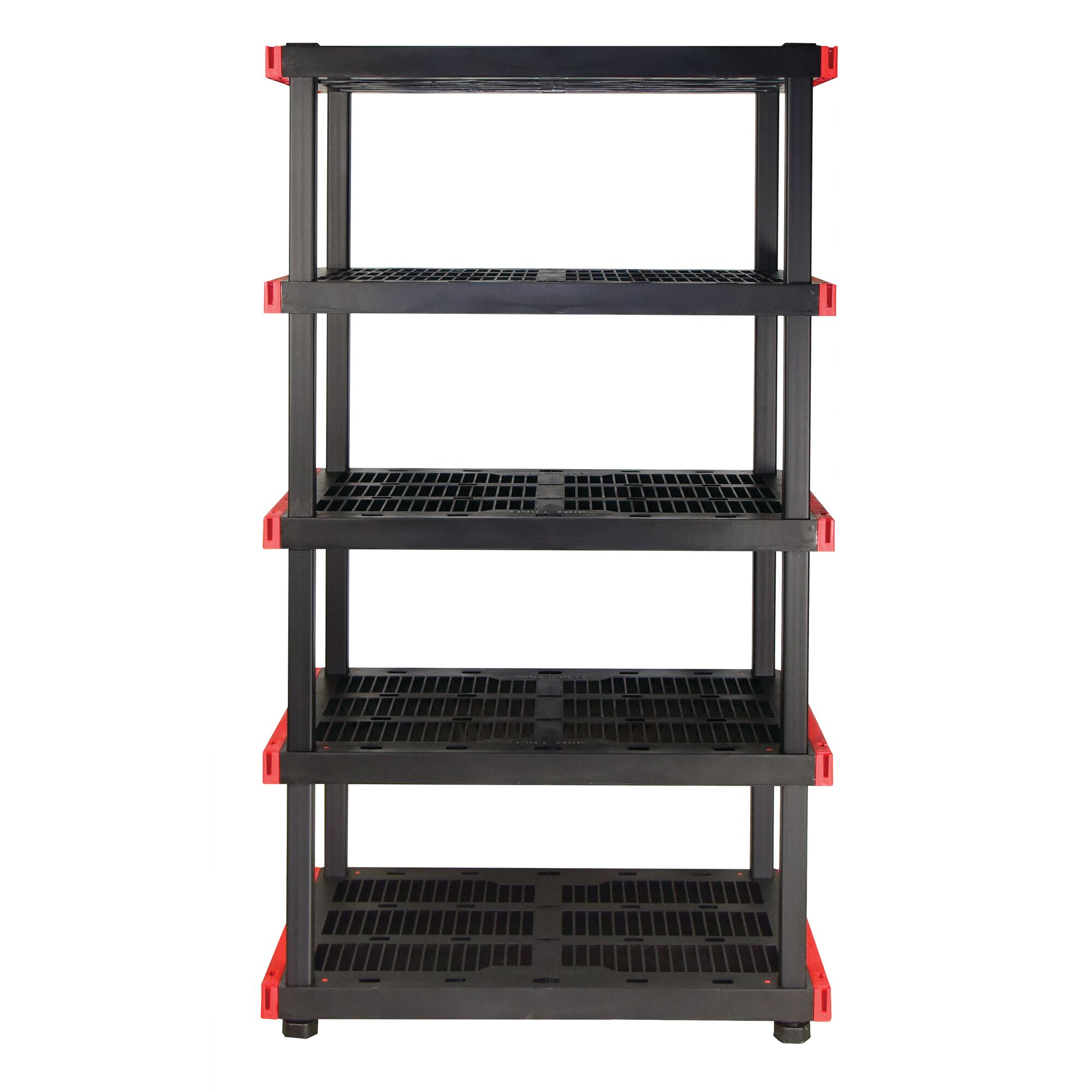 Left profile of 24 by 40 ventilated 5 tier shelf.