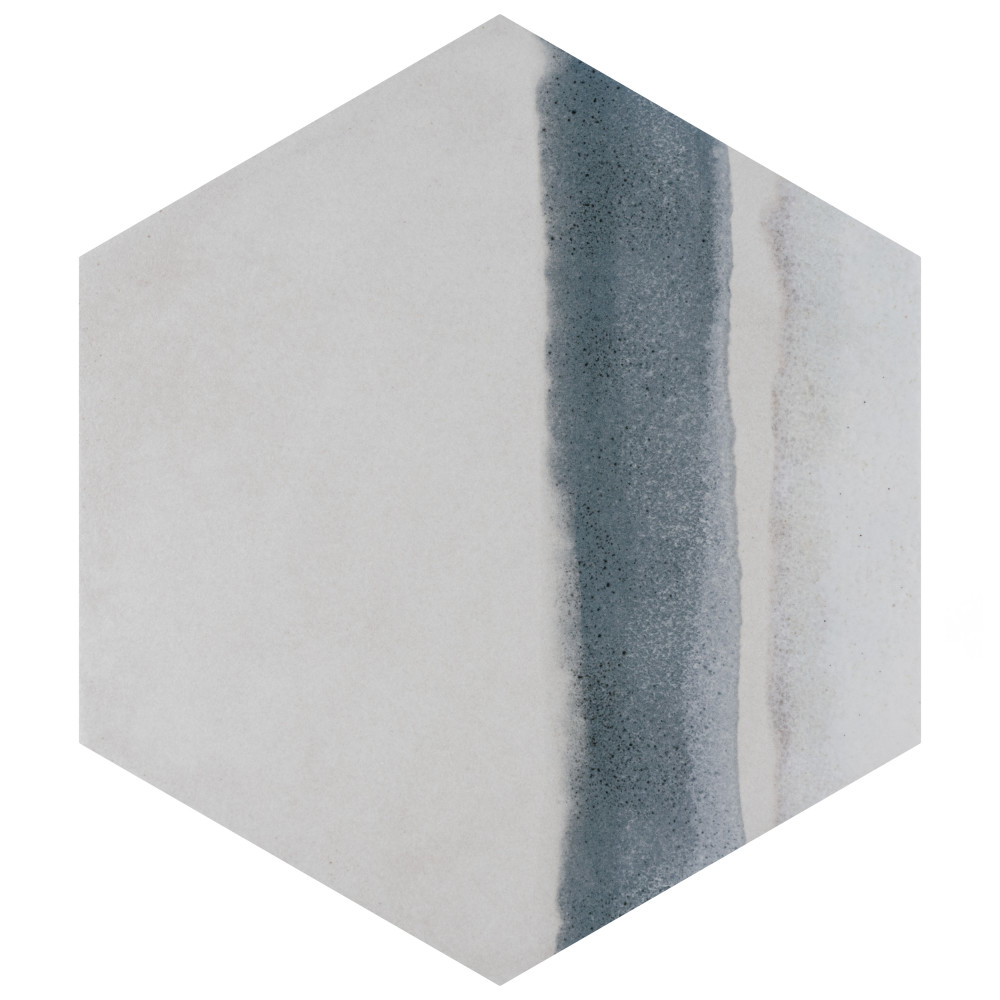 Matter Hex Canvas Bone Blue 7-7/8 in. x 9 in. Porcelain Floor and Wall Tile