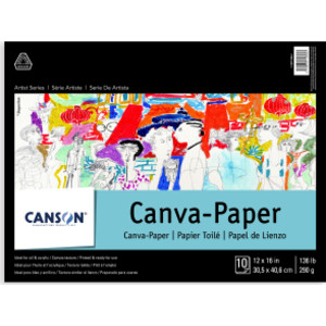 Artist Series Canva Canvas Pad, Foldover Binding, 10 Sheet, 12x16 inch, 1 Count