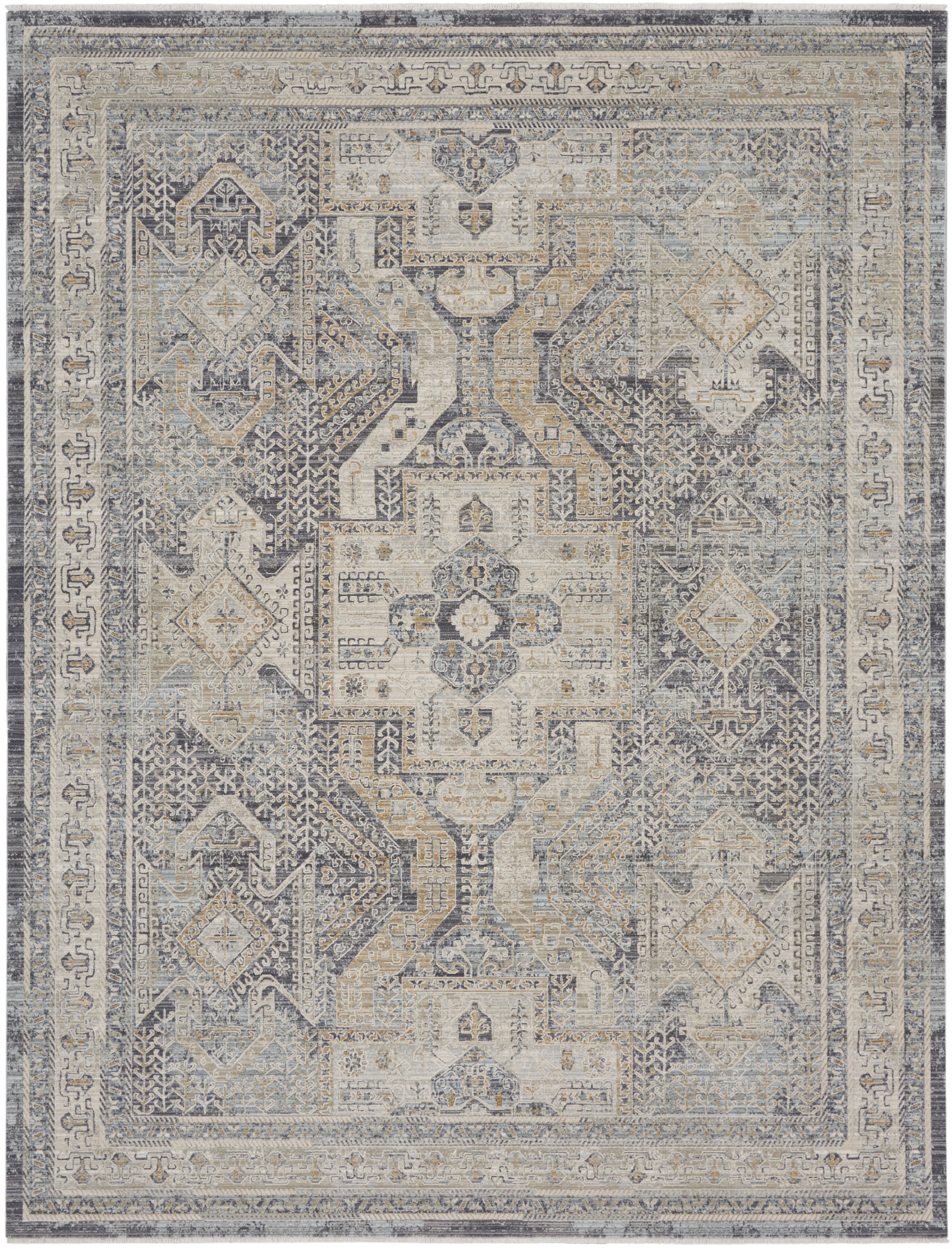 Nourison Lynx 12' x 15'9" Ivory Charcoal Vintage Indoor Rug