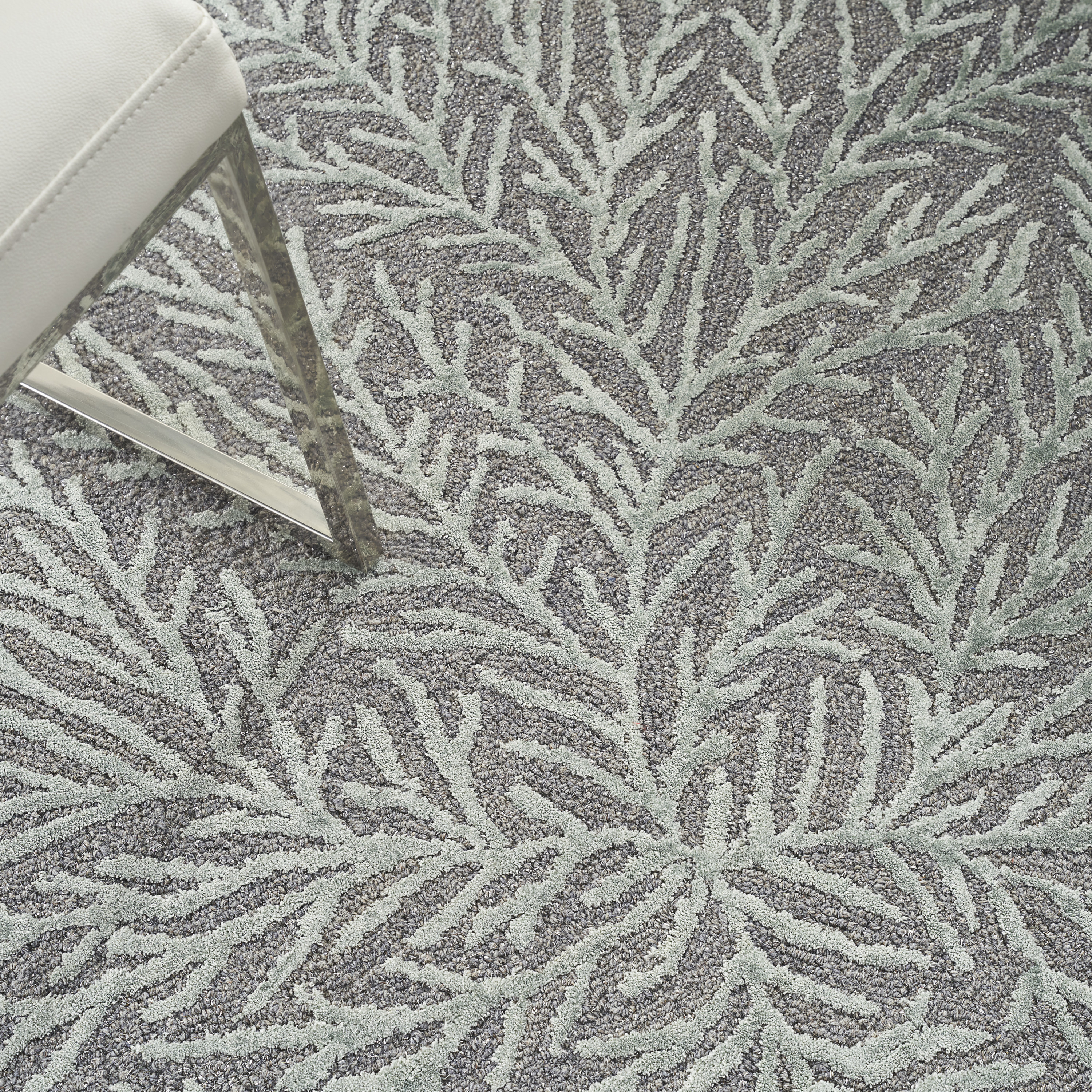 Michael Amini Ma30 Star 5'3" x 7'3" Slate/Teal Modern Indoor Rug