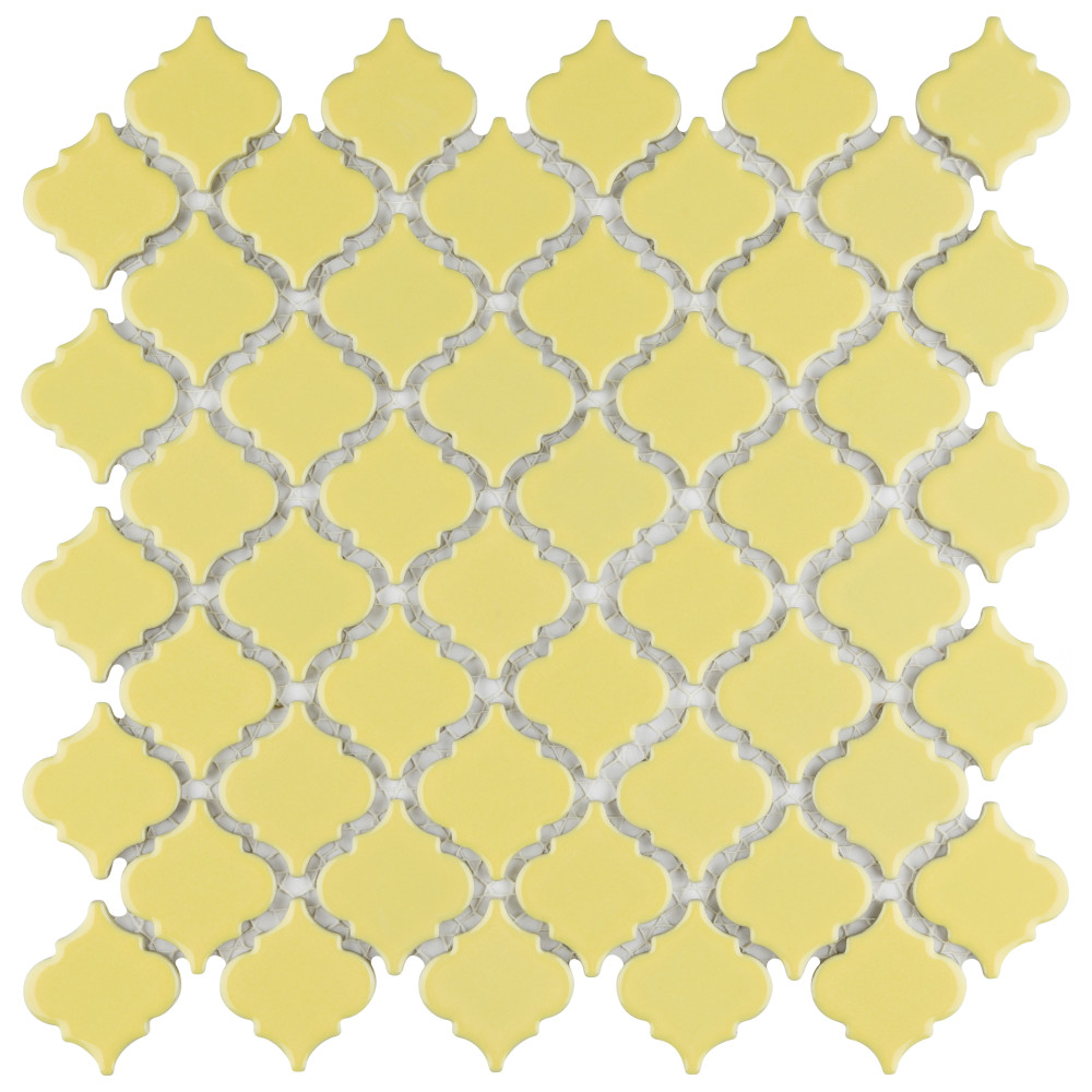 Hudson Tangier Vintage Yellow 12-3/8 in. x 12-3/8 in. Porcelain Mosaic Tile