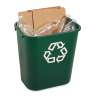 Rubbermaid Commercial, Recycling, 7 gal, Resin, Green, Rectangle, Receptacle